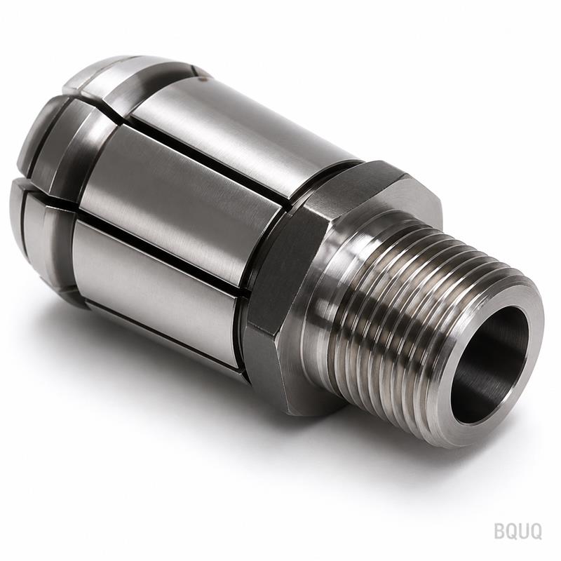 BQUQ CNC Machined Auto Lathe 36 Type Collet External Thread Rear Closeup