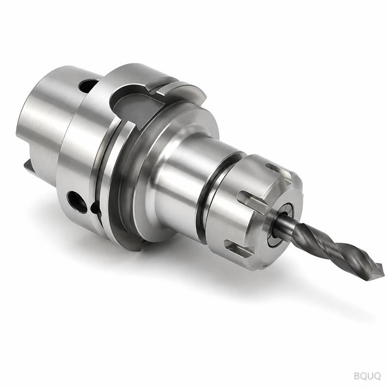 Custom CNC Machined HSK63A Collet Chuck with Drill