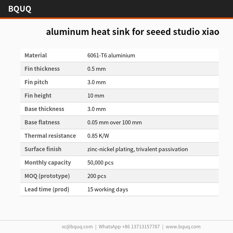 aluminum heat sink for seeed studio xiao