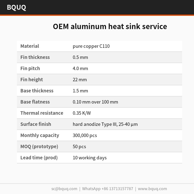 OEM aluminum heat sink service