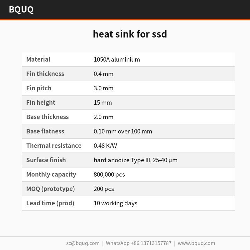 heat sink for ssd