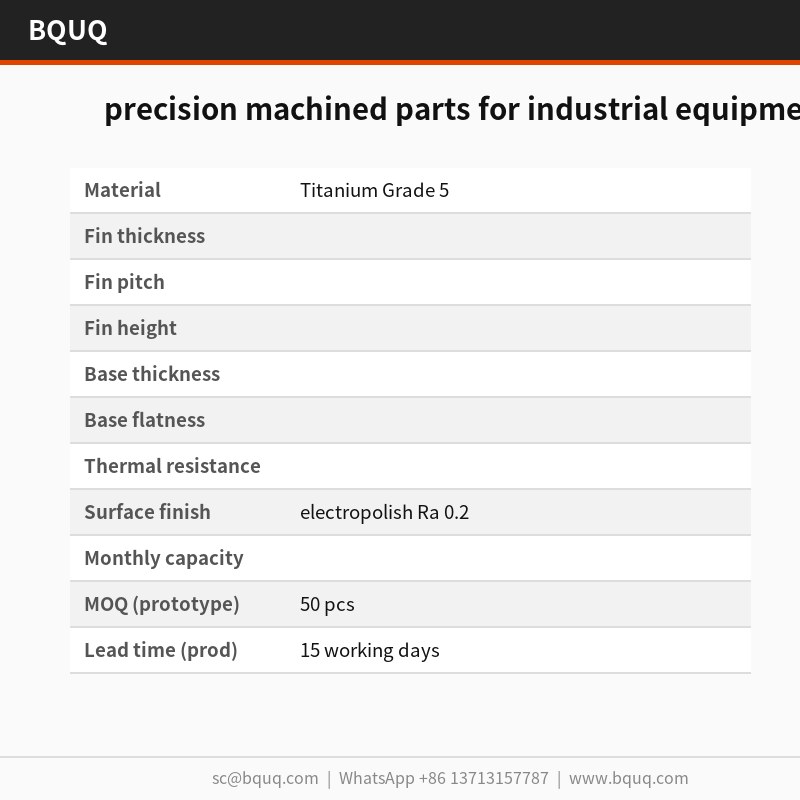 precision machined parts for industrial equipment