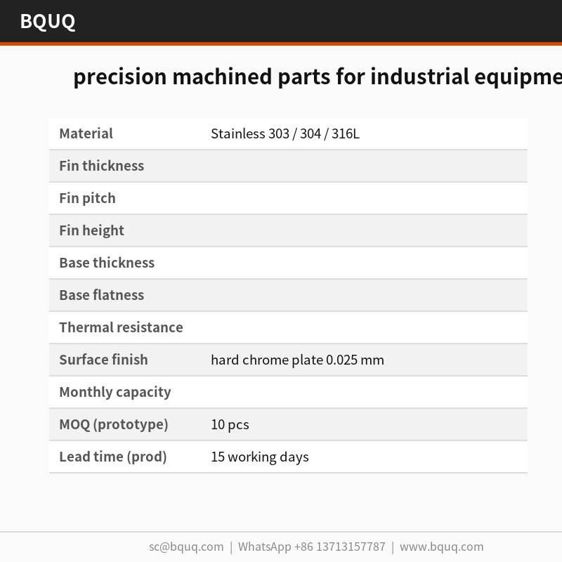 precision machined parts for industrial equipment
